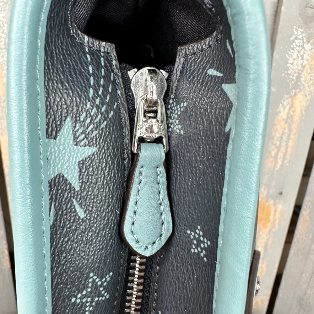 Coach Black Tote with Light Blue Star Print - Picture 10 of 16